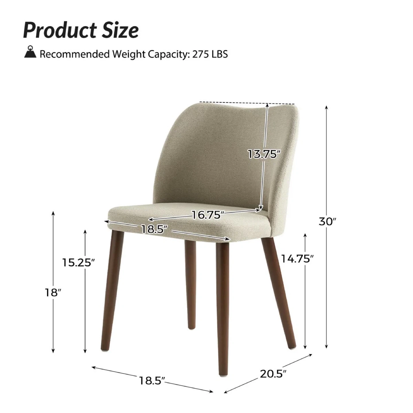 Set of 4 Beige Upholstered Dining Chairs $60 Each - photo 3