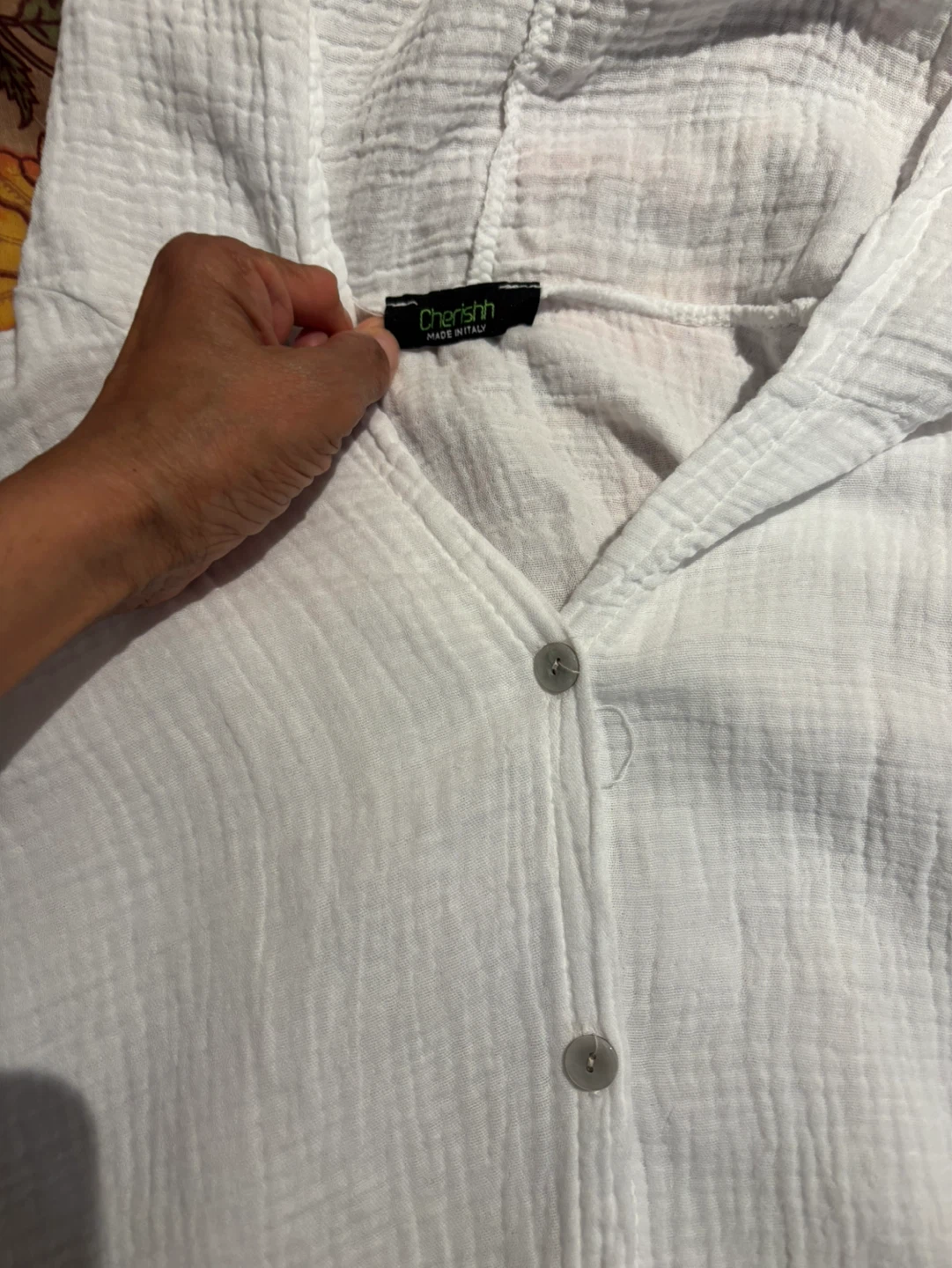 ⚽️Cherishh White Gauze Hooded Button-Up Shirt - photo 2
