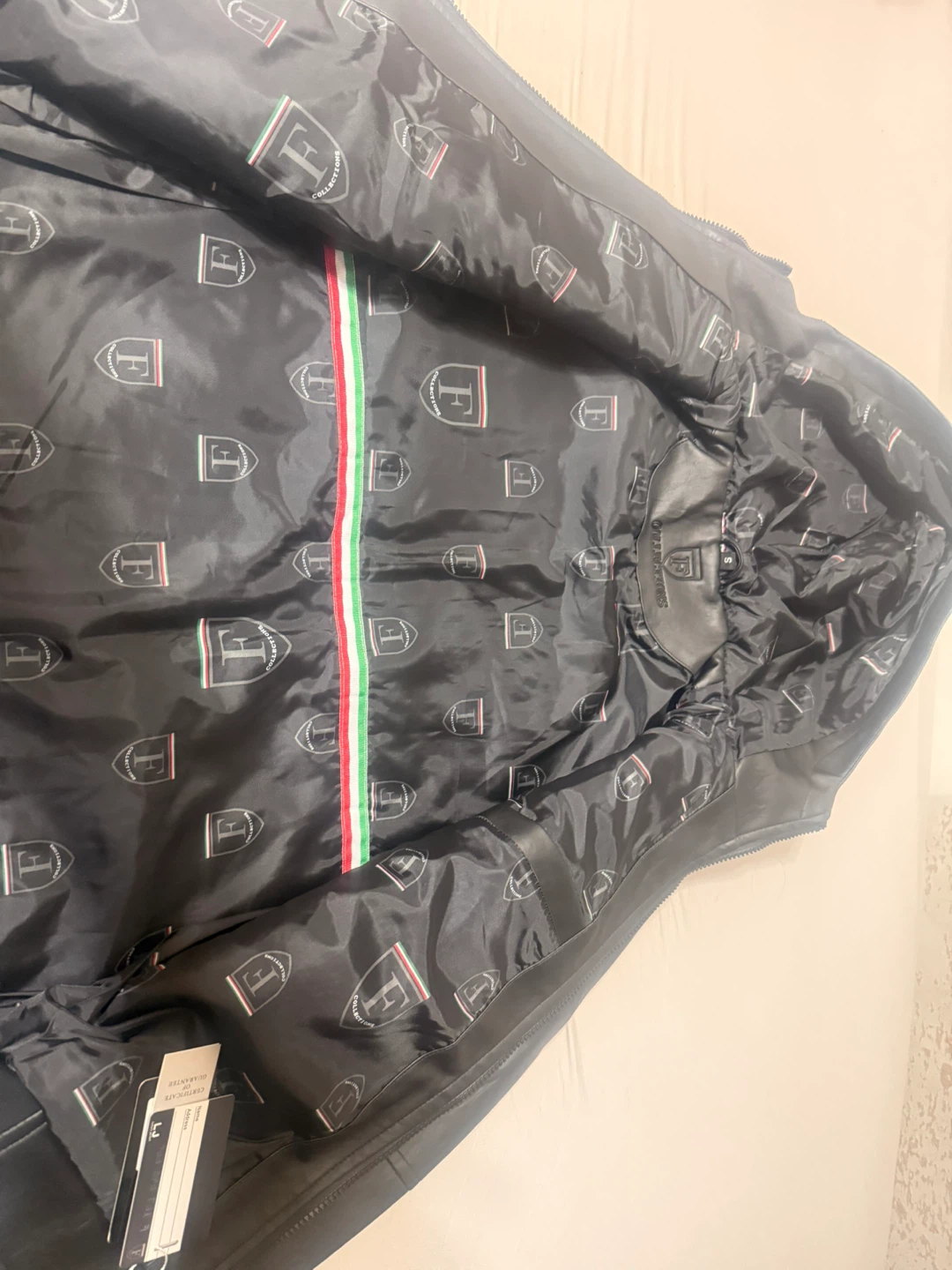 F Collections Black Leather Jacket - photo 3
