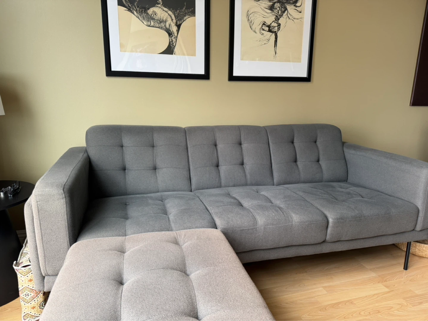 Grey Sofa with Ottoman - photo 2
