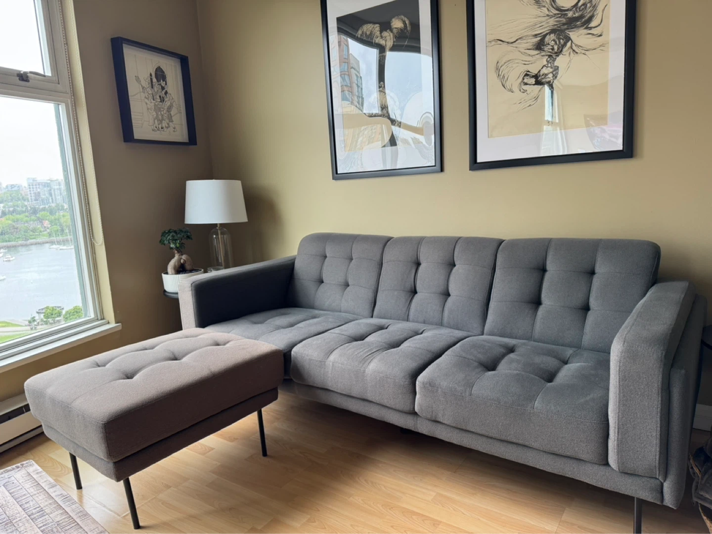 Grey Sofa with Ottoman - photo 4