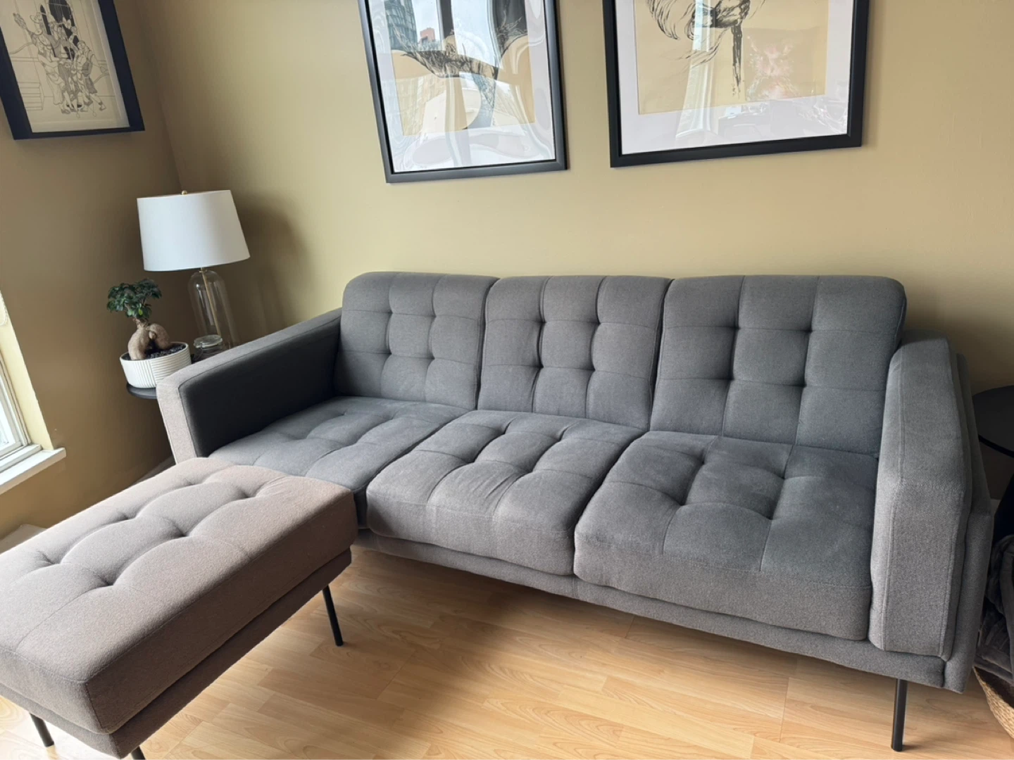 Grey Sofa with Ottoman - photo 3