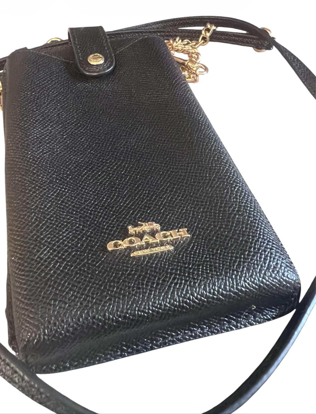 Coach North/South Phone Crossbody – Black with Gold Hardware - photo 2