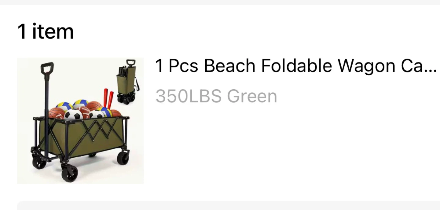 Green Beach Foldable Wagon Cart 350lbs
