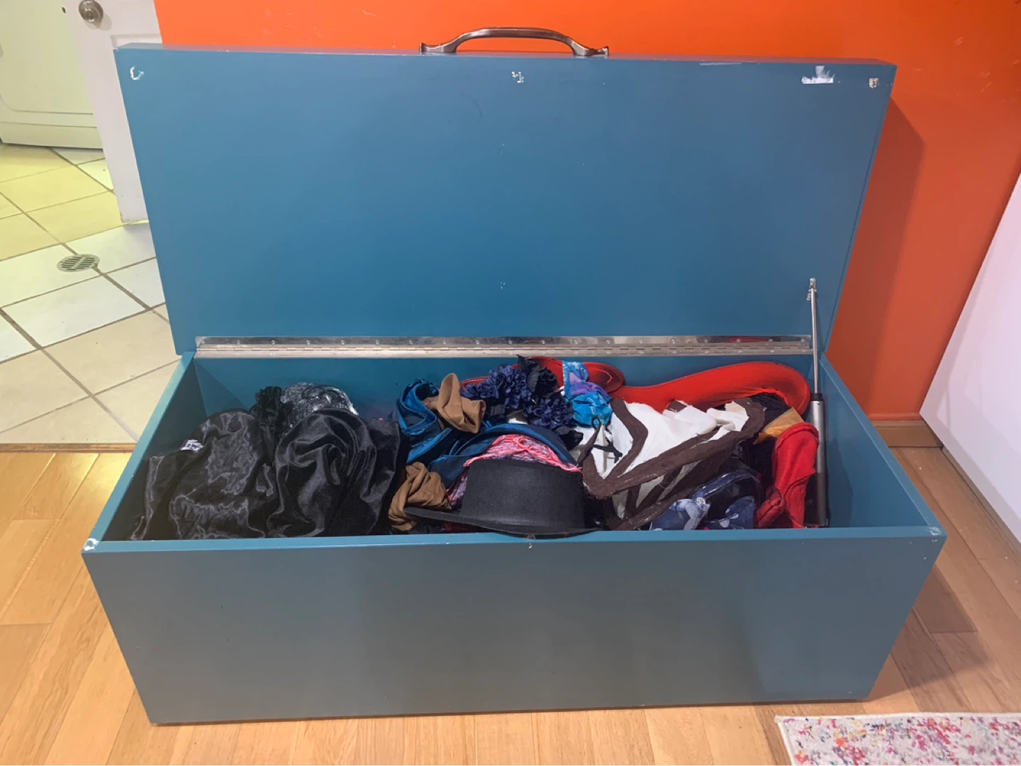 Blue Storage Chest with Cushion - photo 3