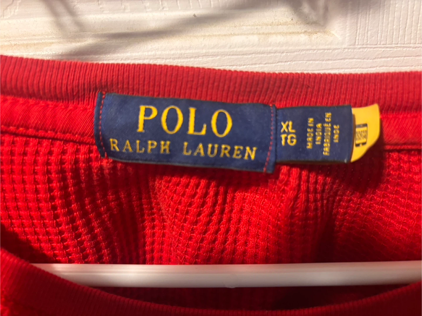 Polo Ralph Lauren Red Waffle Knit Long Sleeve Shirt XL - photo 3
