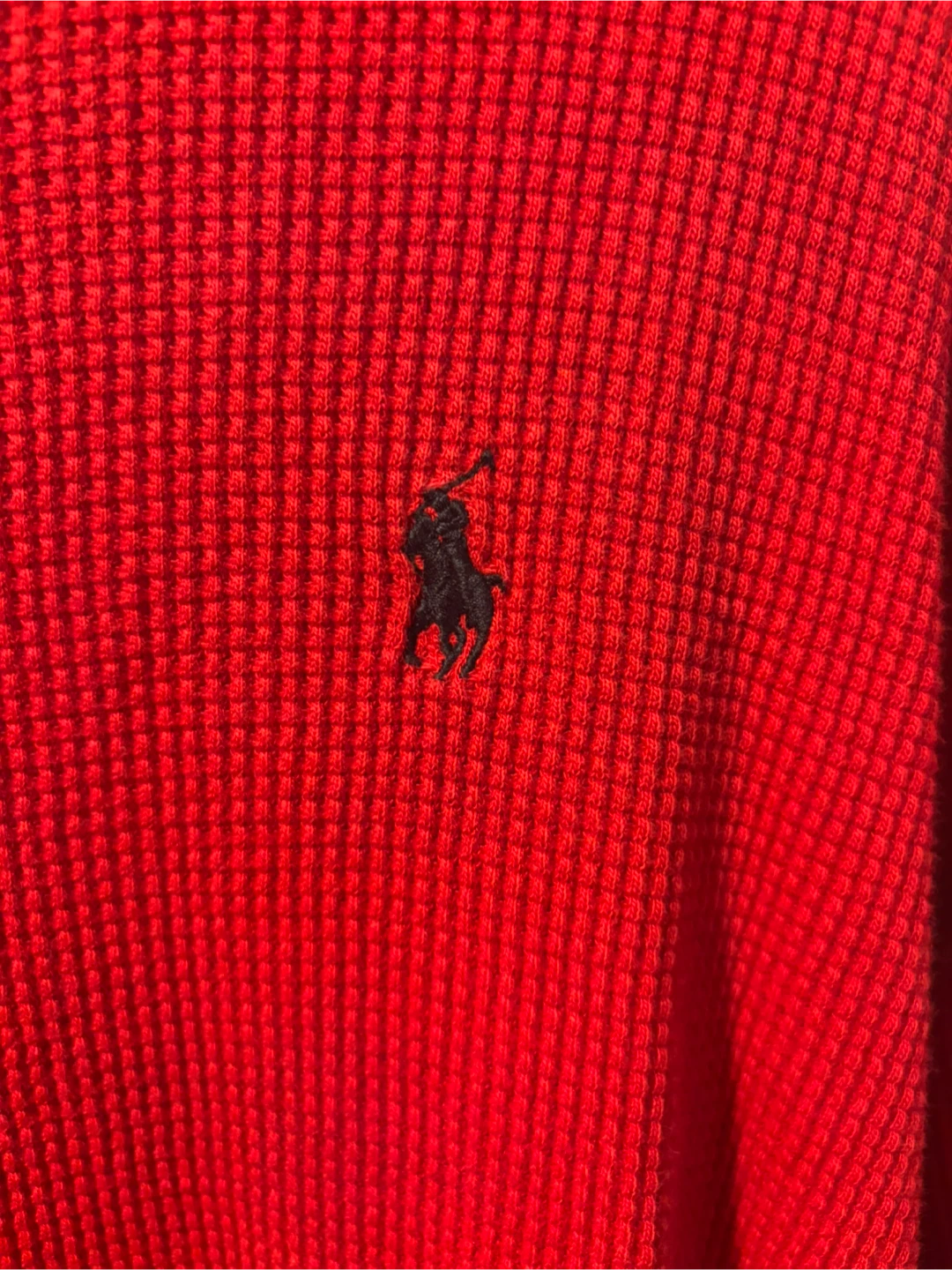 Polo Ralph Lauren Red Waffle Knit Long Sleeve Shirt XL - photo 2