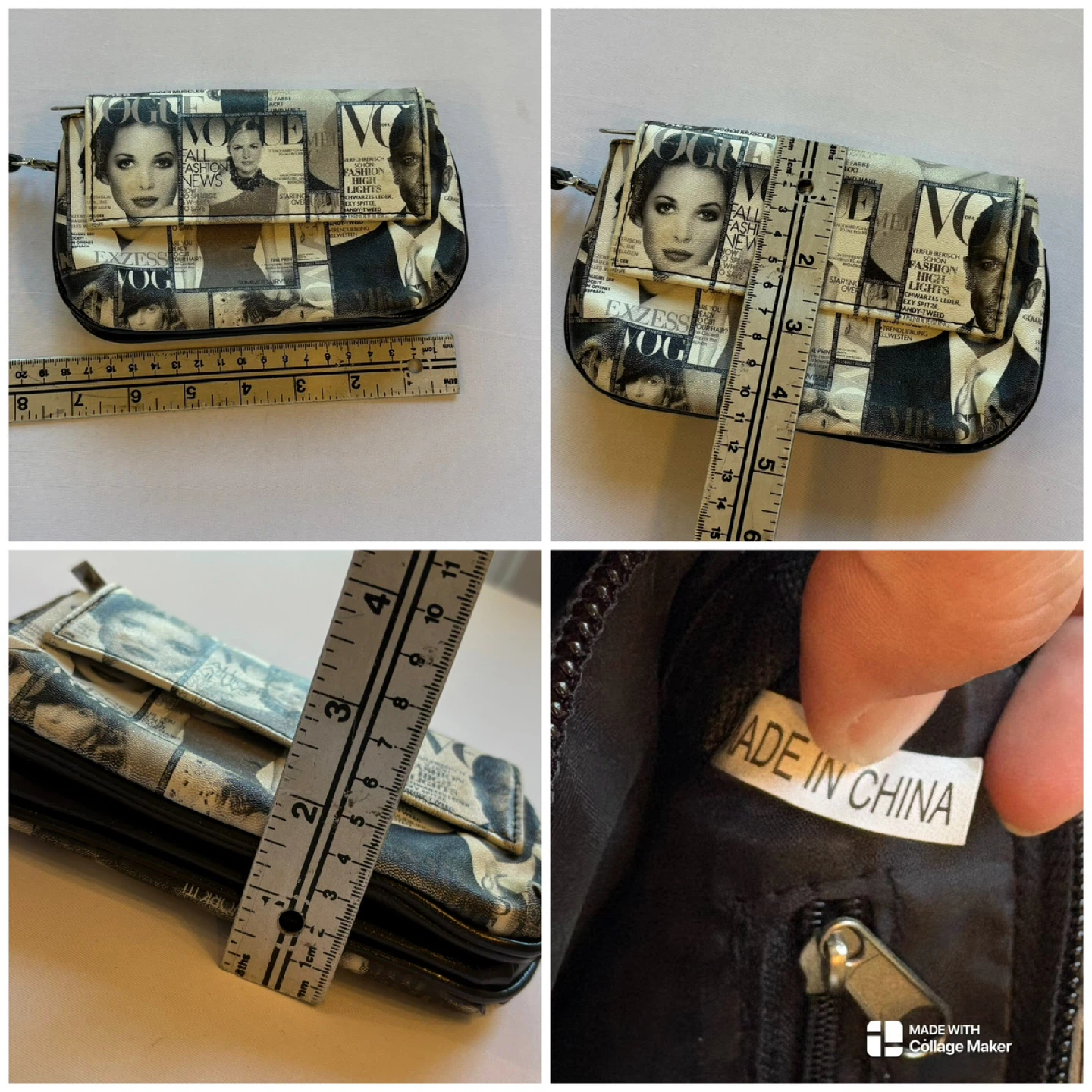 Vintage Y2K Magazine Print Mini Purse Clutch Crossbody Bag - photo 2