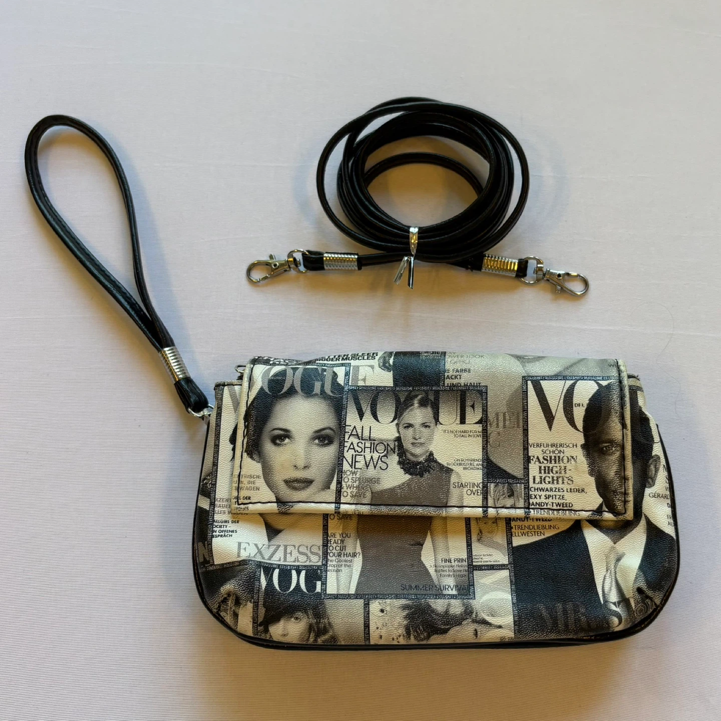 Vintage Y2K Magazine Print Mini Purse Clutch Crossbody Bag - photo 4