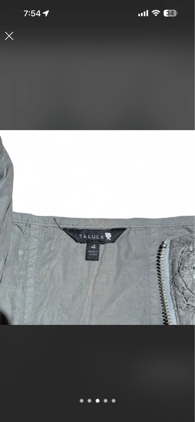 Talula Grey Lace Zipper Corset Top Size 4 - photo 3