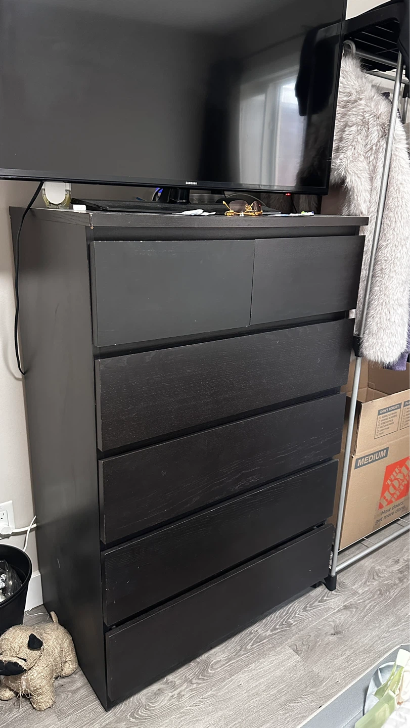 Black 6-Drawer ikea malm Dresser - photo 2