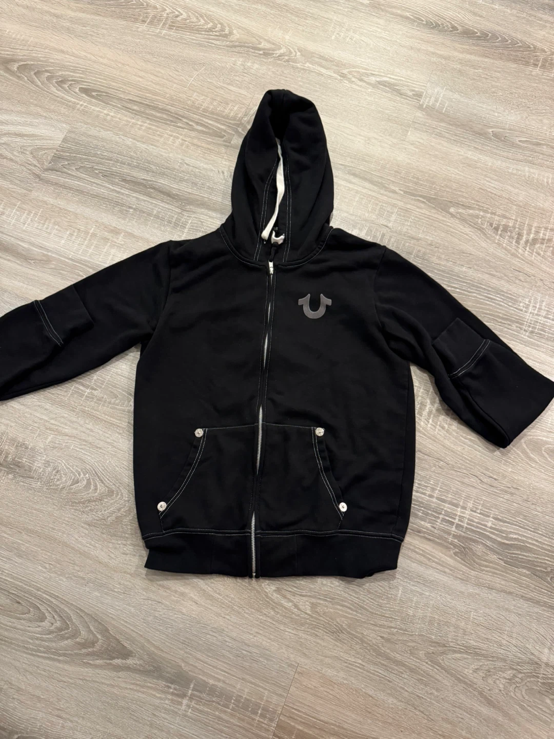 True Religion Black Zip-Up Hoodie