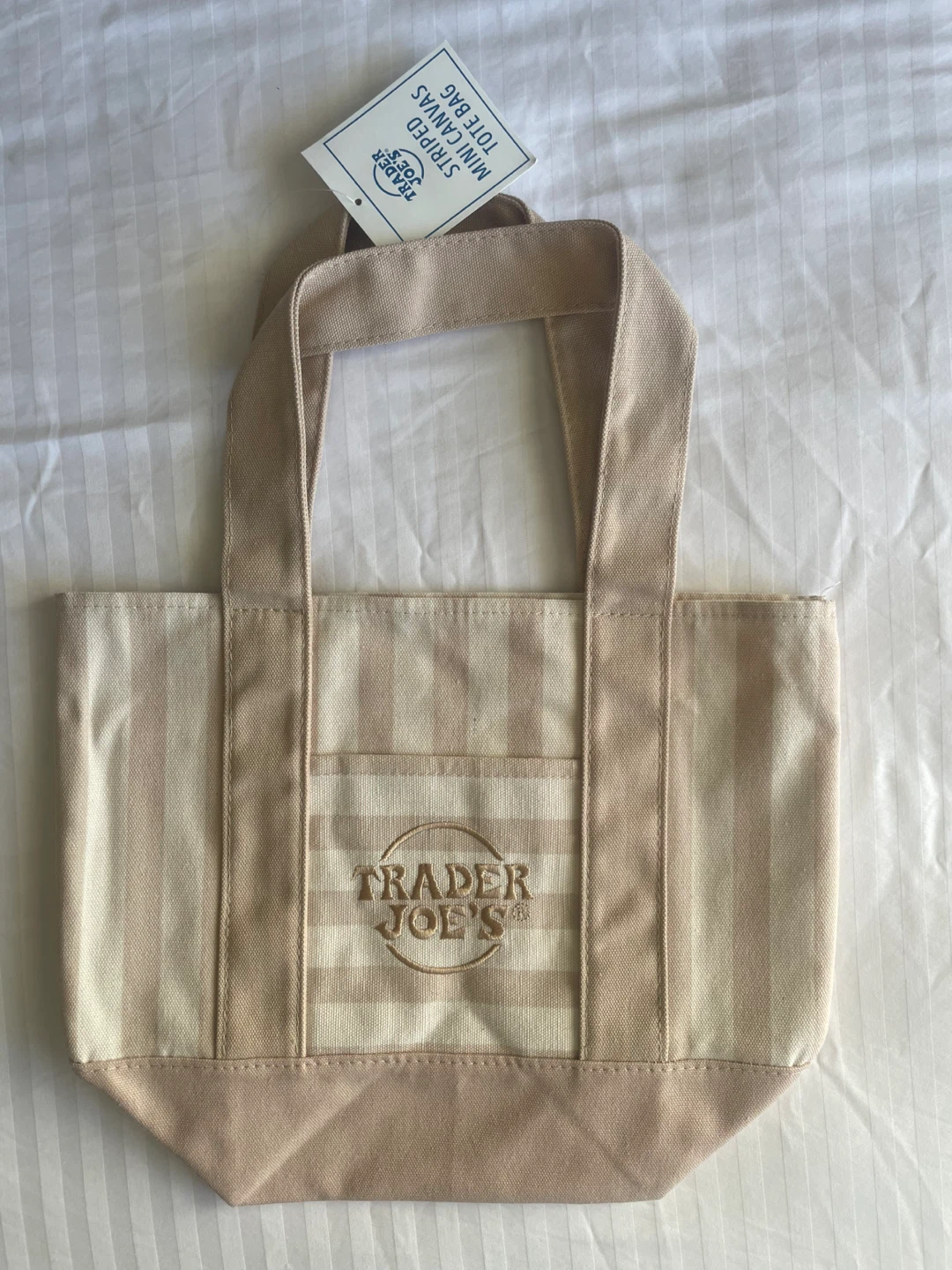 Trader Joe's Striped Mini Canvas Tote Bag - Various Colours - photo 4