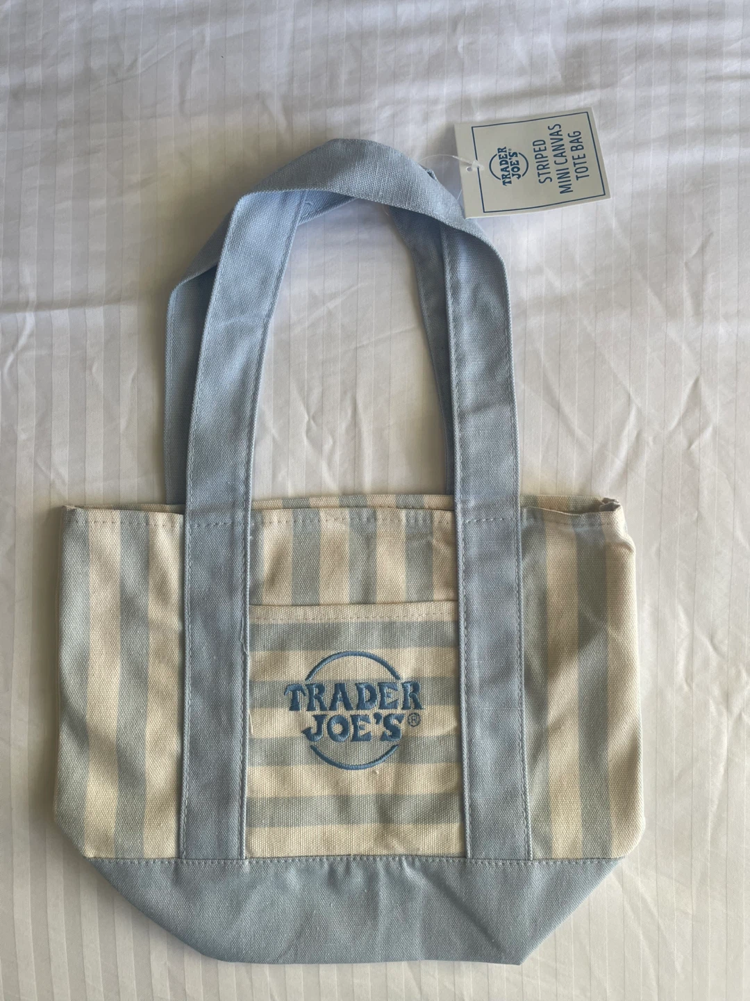 Trader Joe's Striped Mini Canvas Tote Bag - Various Colours - photo 3