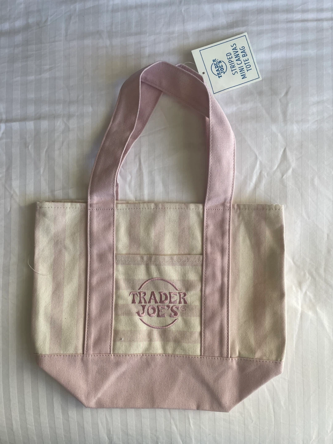 Trader Joe's Striped Mini Canvas Tote Bag - Various Colours - photo 2
