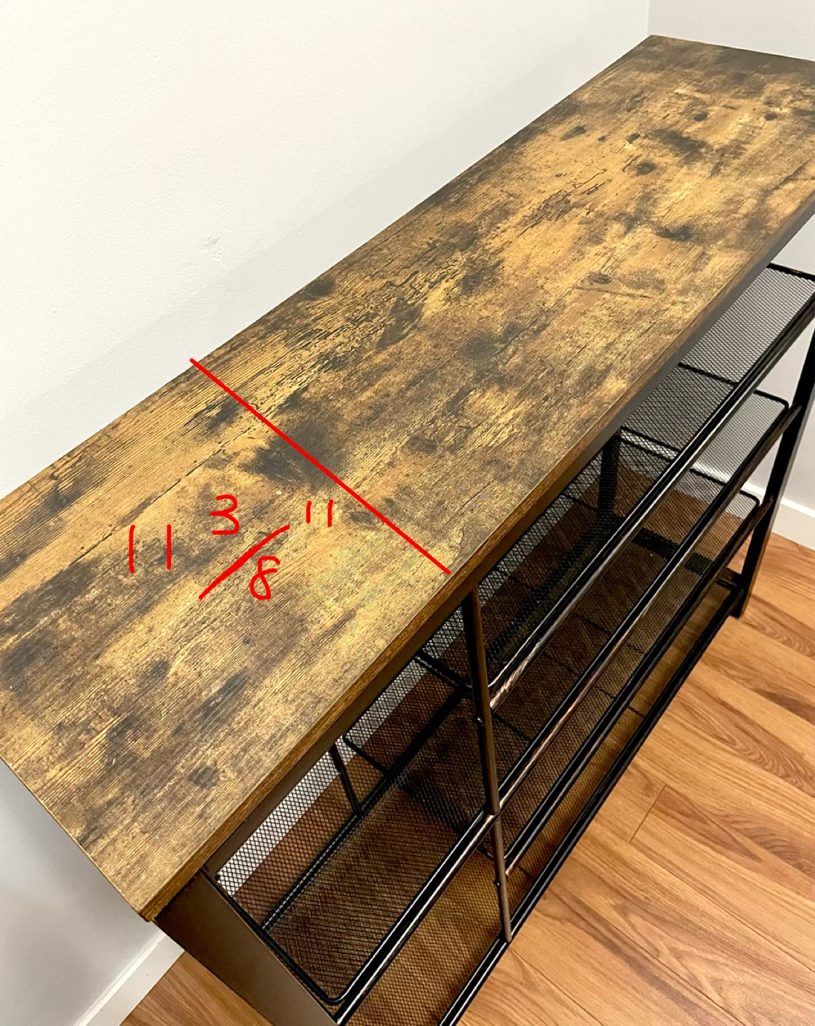 Rustic Industrial Style Shoe Rack / Console Table - photo 2