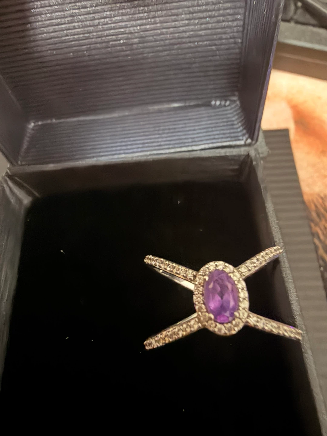 Sterling silver 925 oval Amethyst ring size 6,5 - photo 2