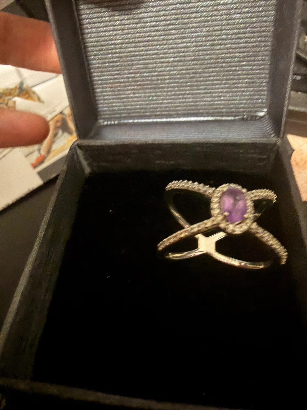 Sterling silver 925 oval Amethyst ring size 6,5 - photo 3