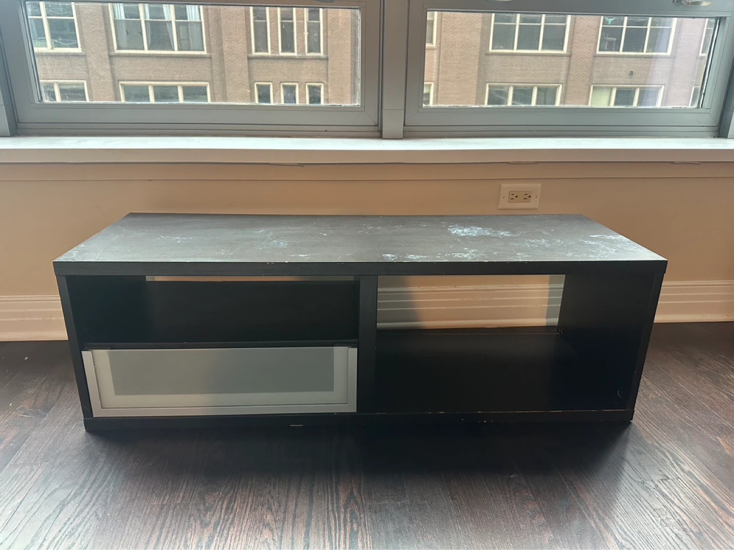 Black Entertainment Stand with Drawer