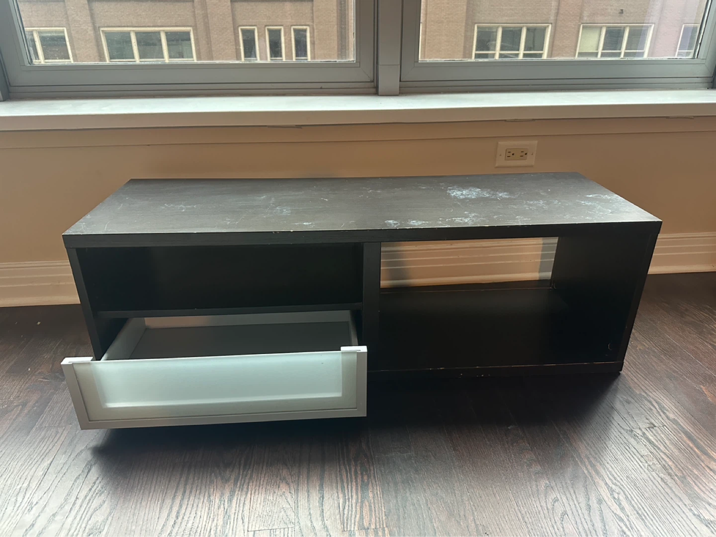 Black Entertainment Stand with Drawer - photo 2