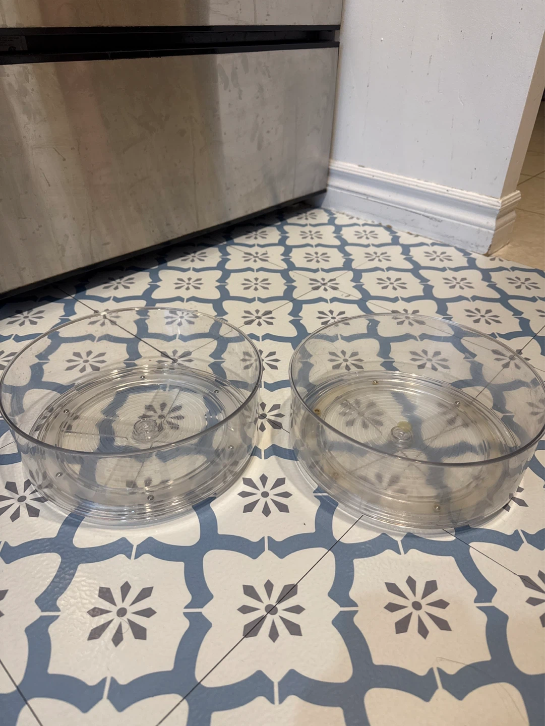 Clear Plastic Lazy Susan Turntable (Set of 2)