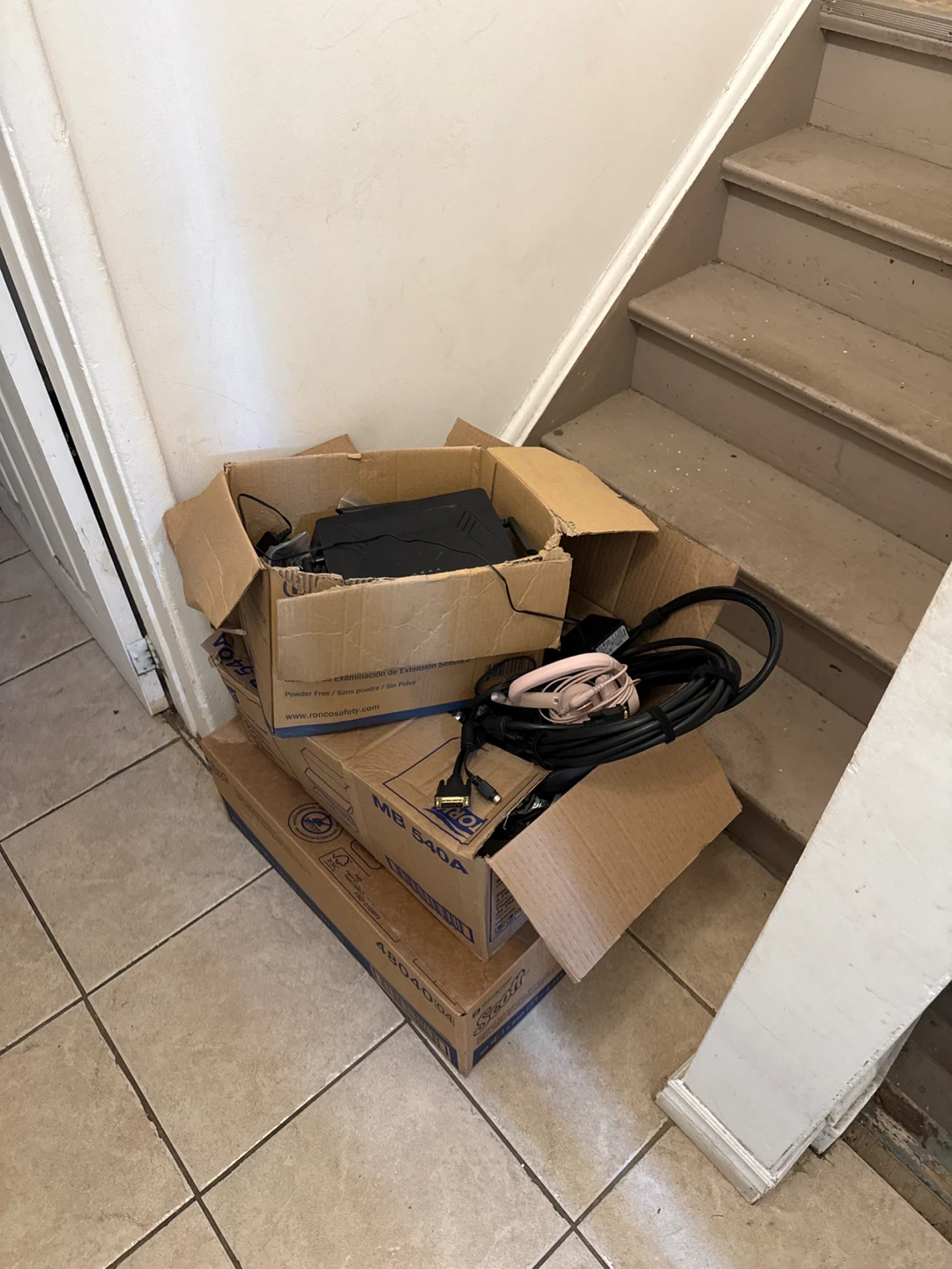 D-Link Router and Assorted Cables Bundle