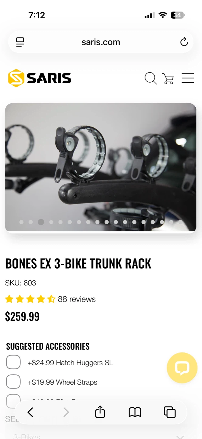 Saris Bones EX 3-Bike Trunk Rack - photo 5