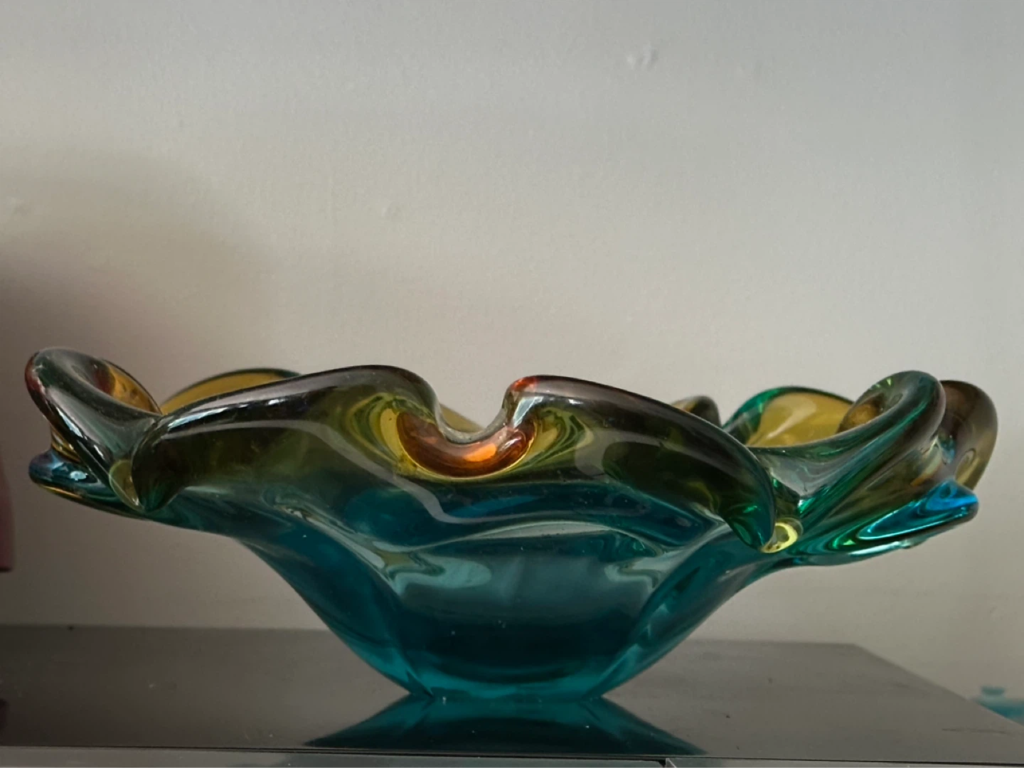 Very large 2 tone Murano glass ashtray