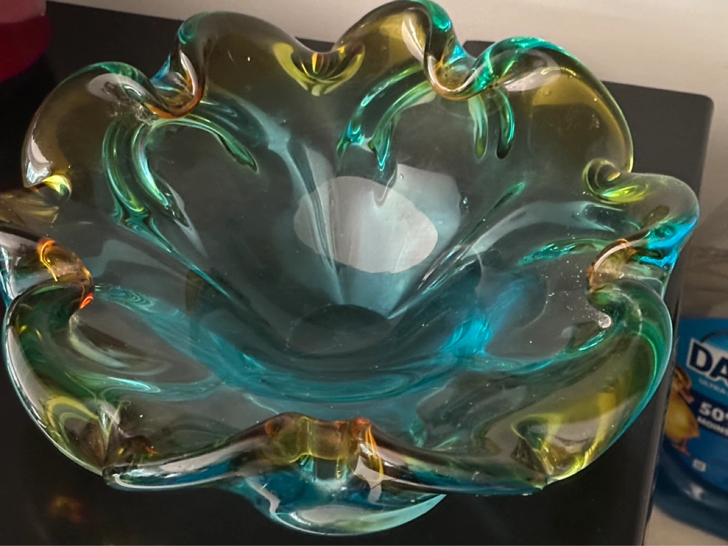 Very large 2 tone Murano glass ashtray - photo 5