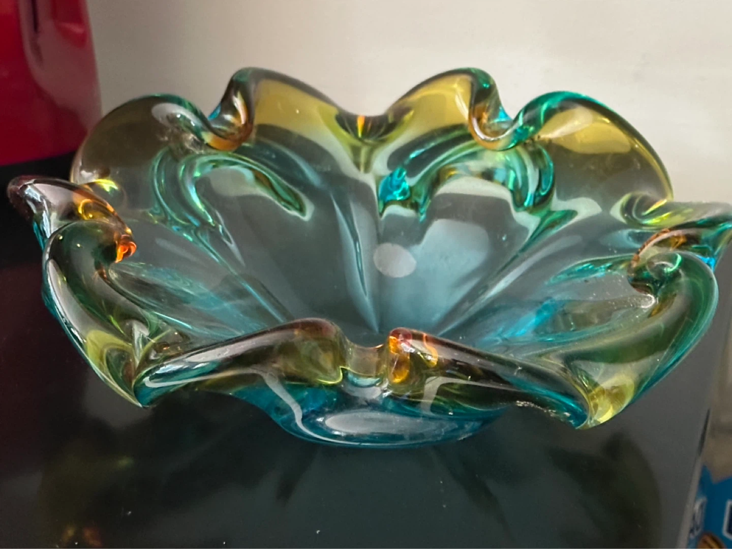 Very large 2 tone Murano glass ashtray - photo 4