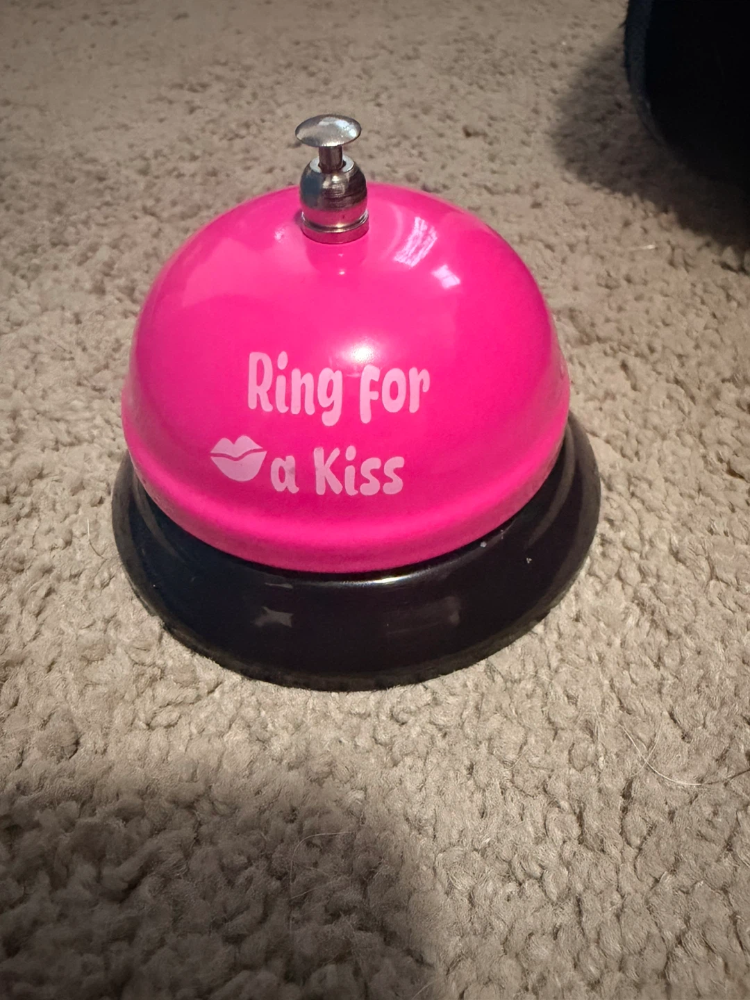 Hot Pink "Ring for a Kiss" Novelty Desk Bell