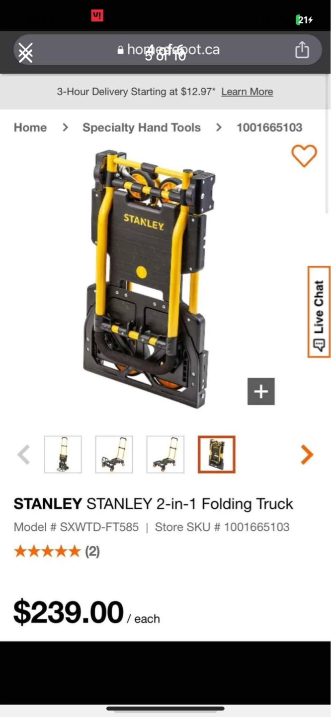 STANLEY 2-in-1 Folding Hand Truck Dolly Cart Trolley - photo 3