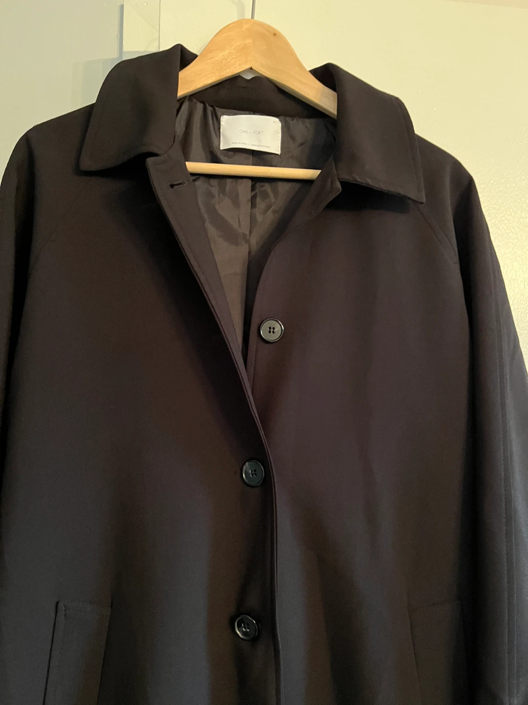 OAK+FORT Black Trench Coat ⚽ - photo 3