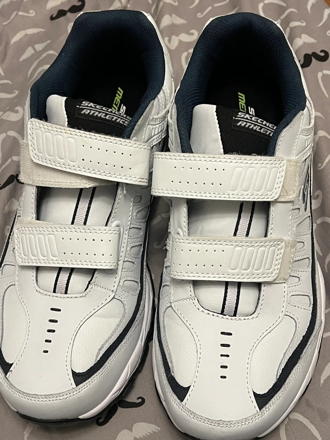 Skechers Athletic Men's White Hook and Loop Sneakers