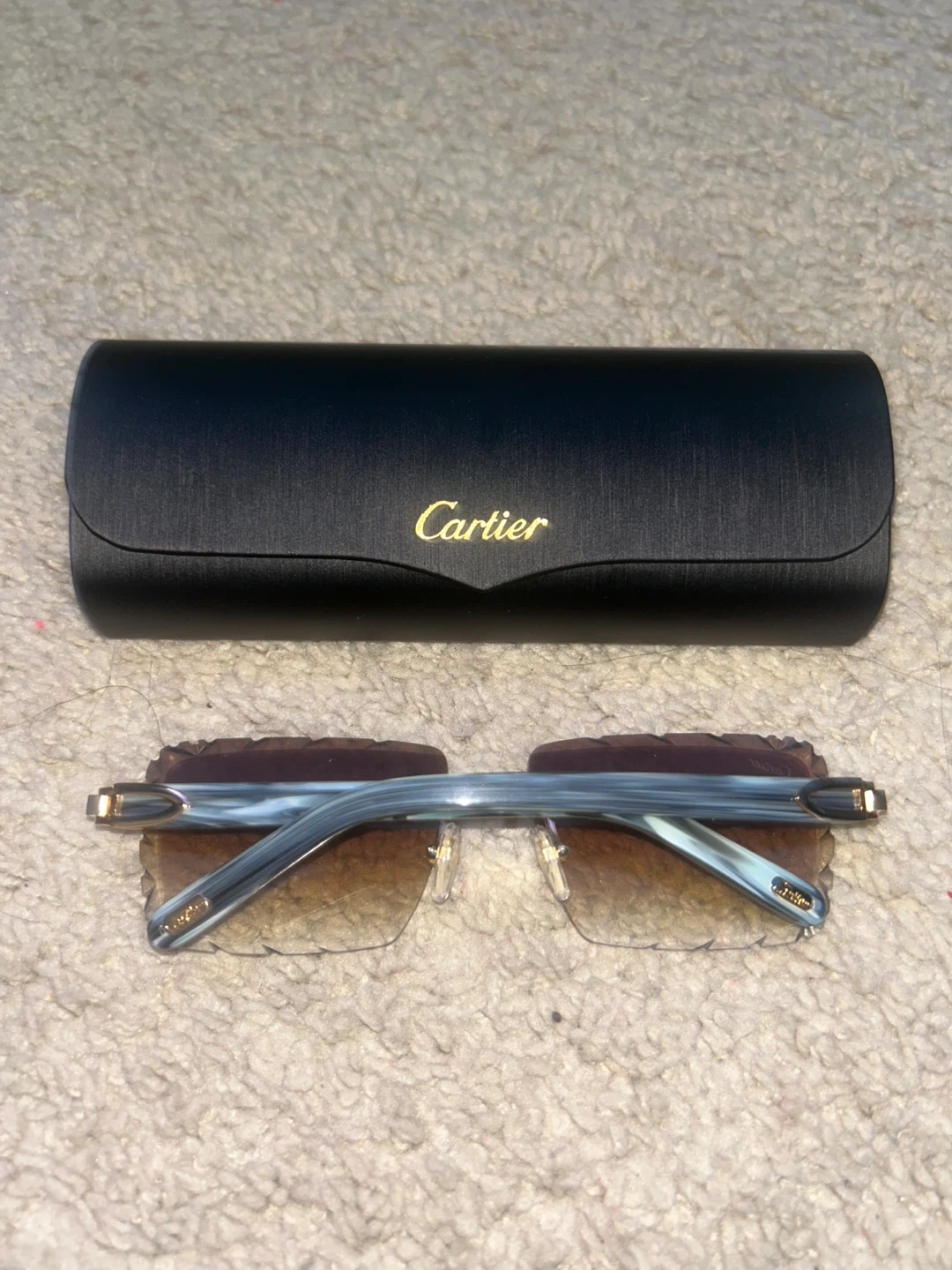Cartier rimless brown diamond cut lenses - photo 2