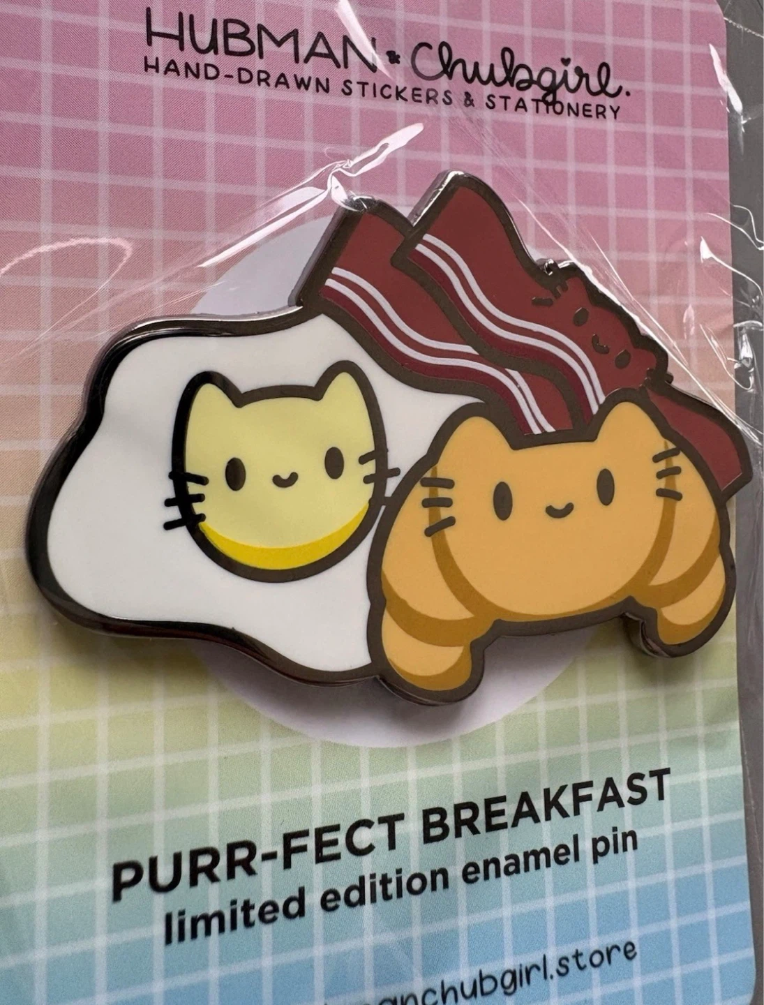 Hubman and Chubgirl Enamel Pin - Purr-fect Breakfast ⚽️ - photo 3