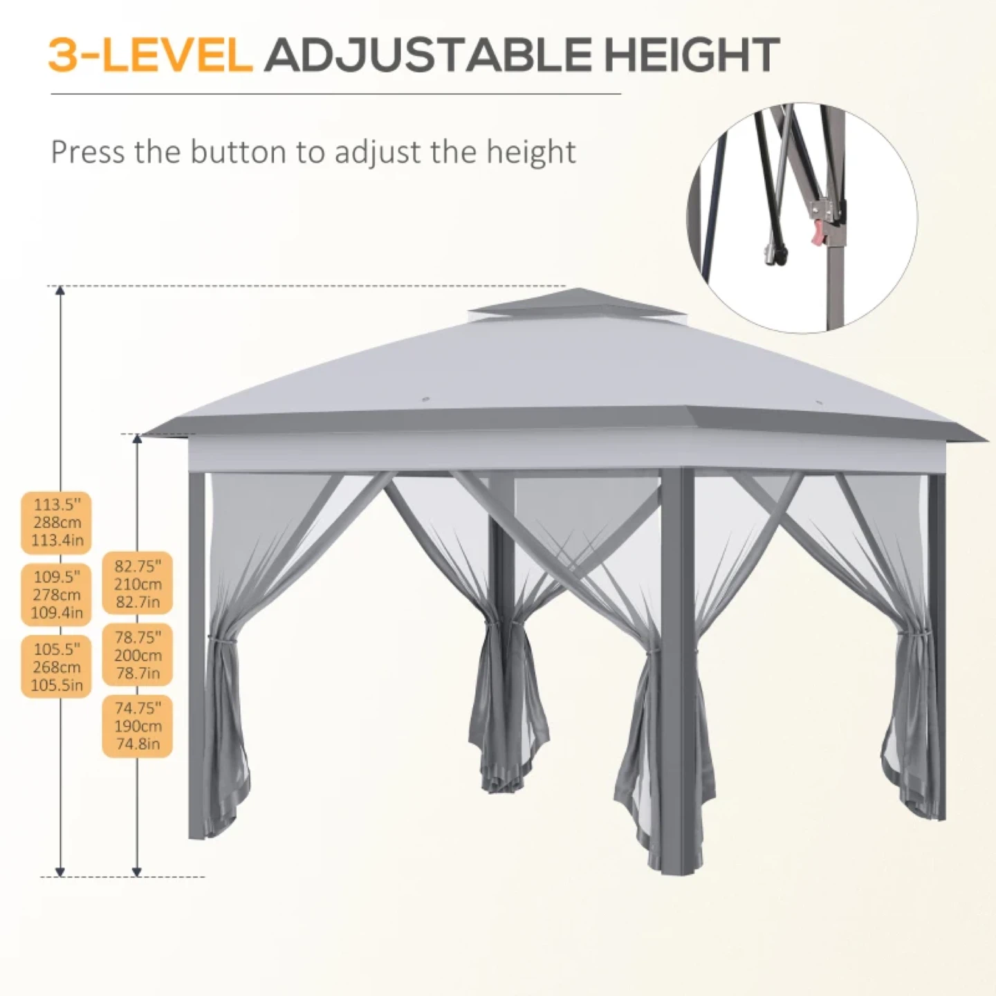 Outsunny 11' x 11' Pop Up Canopy Tent with Netting - photo 5