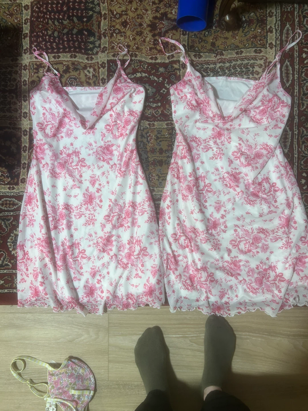Pink Floral Slip Dresses (Set of 2) ⚽