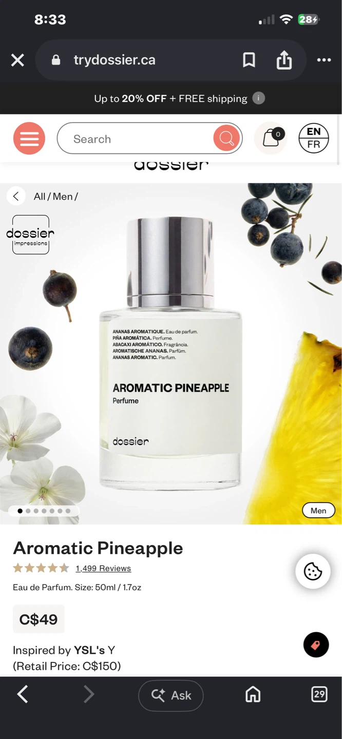 All dossier scents men’s and women’s
