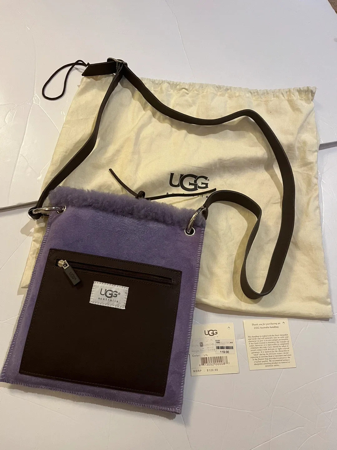 UGG Australia Purple Sheepskin & Suede Mini Bag