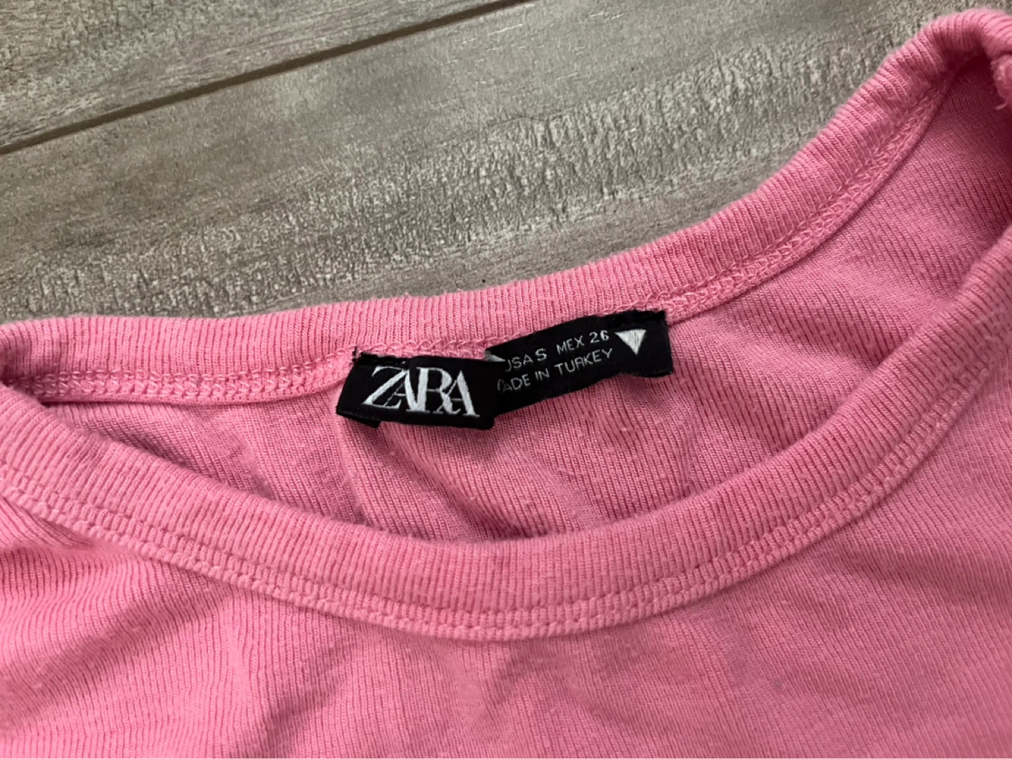 Zara Pink Cropped Ribbed T-Shirt - photo 2