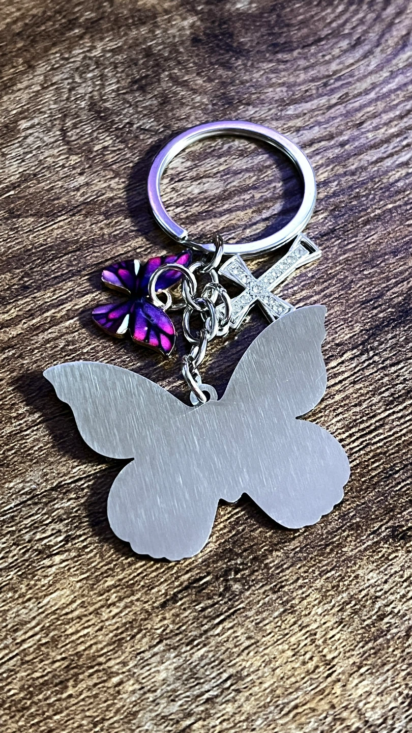 ⚽️ Butterfly and Cross Keychain - photo 3