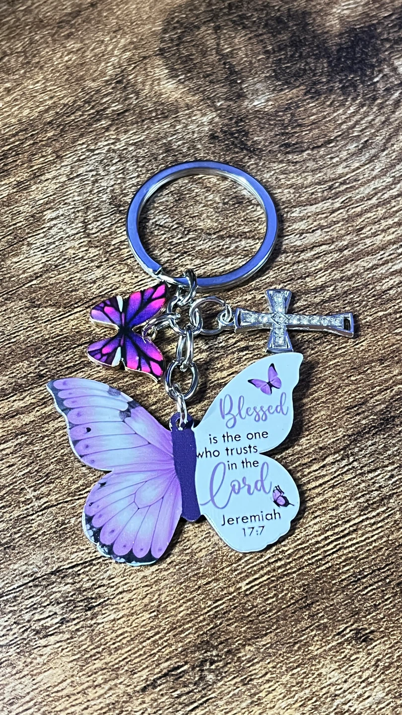⚽️ Butterfly and Cross Keychain