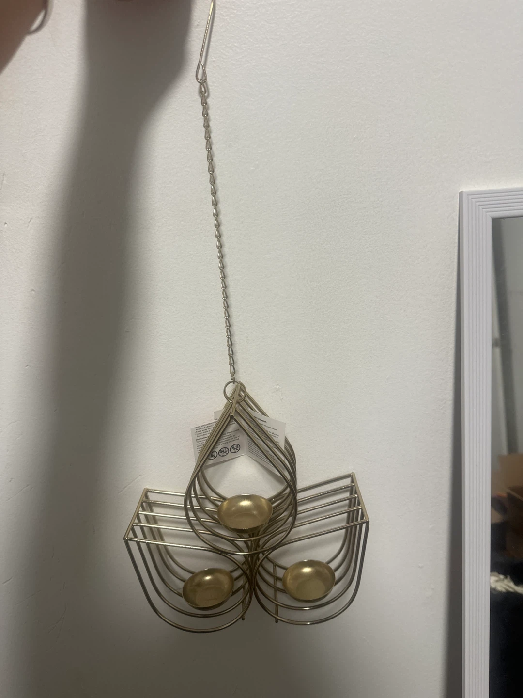 Gold Metal Teardrop Candle Holder