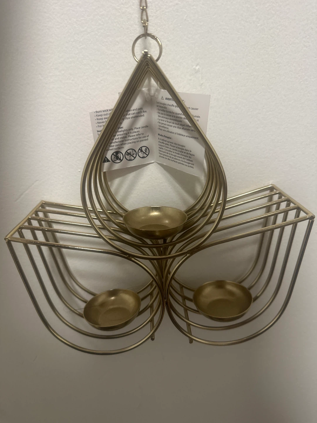 Gold Metal Teardrop Candle Holder - photo 2