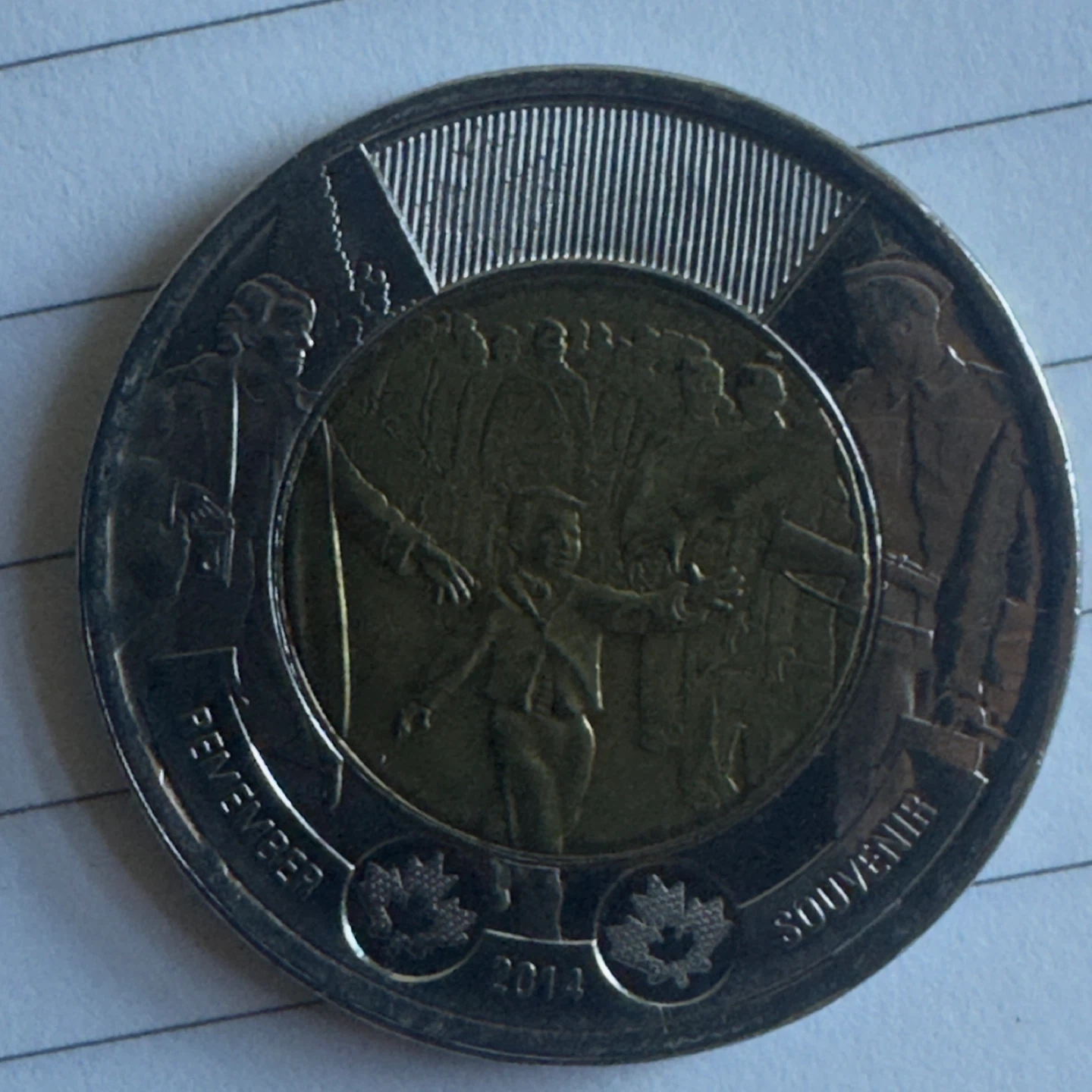 Canada 2014 Remembrance Day 2 Dollar Coins - photo 2