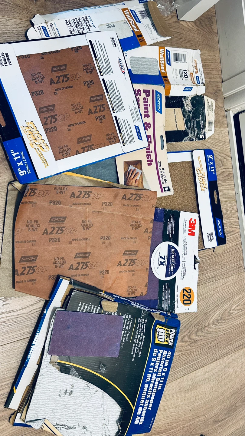 Assorted Sandpaper Lot – Norton, 3M, Power Fist