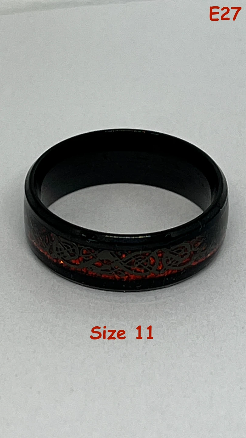 ⚽️ Black Ring with Red Dragon Design - Size 11