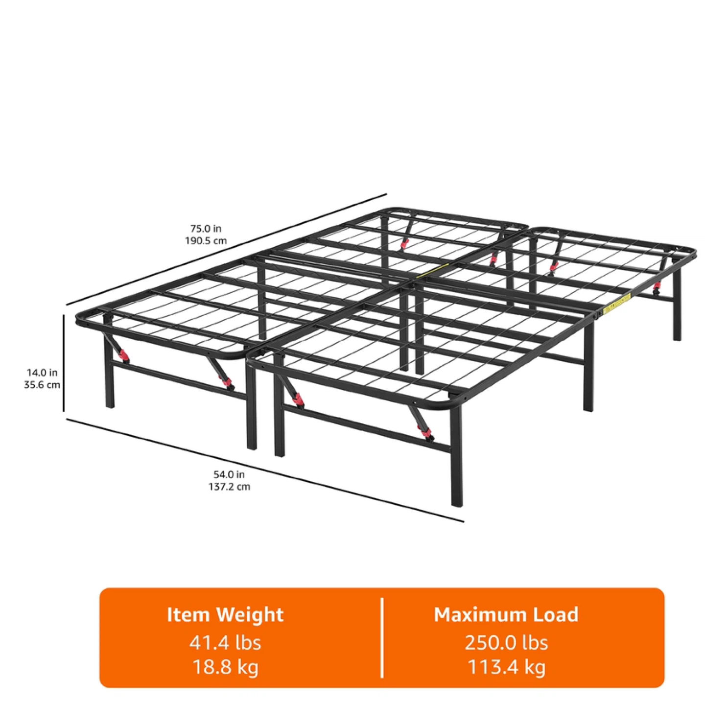 Queen Bed Frame with Storage, Foldable Metal Platform - photo 3