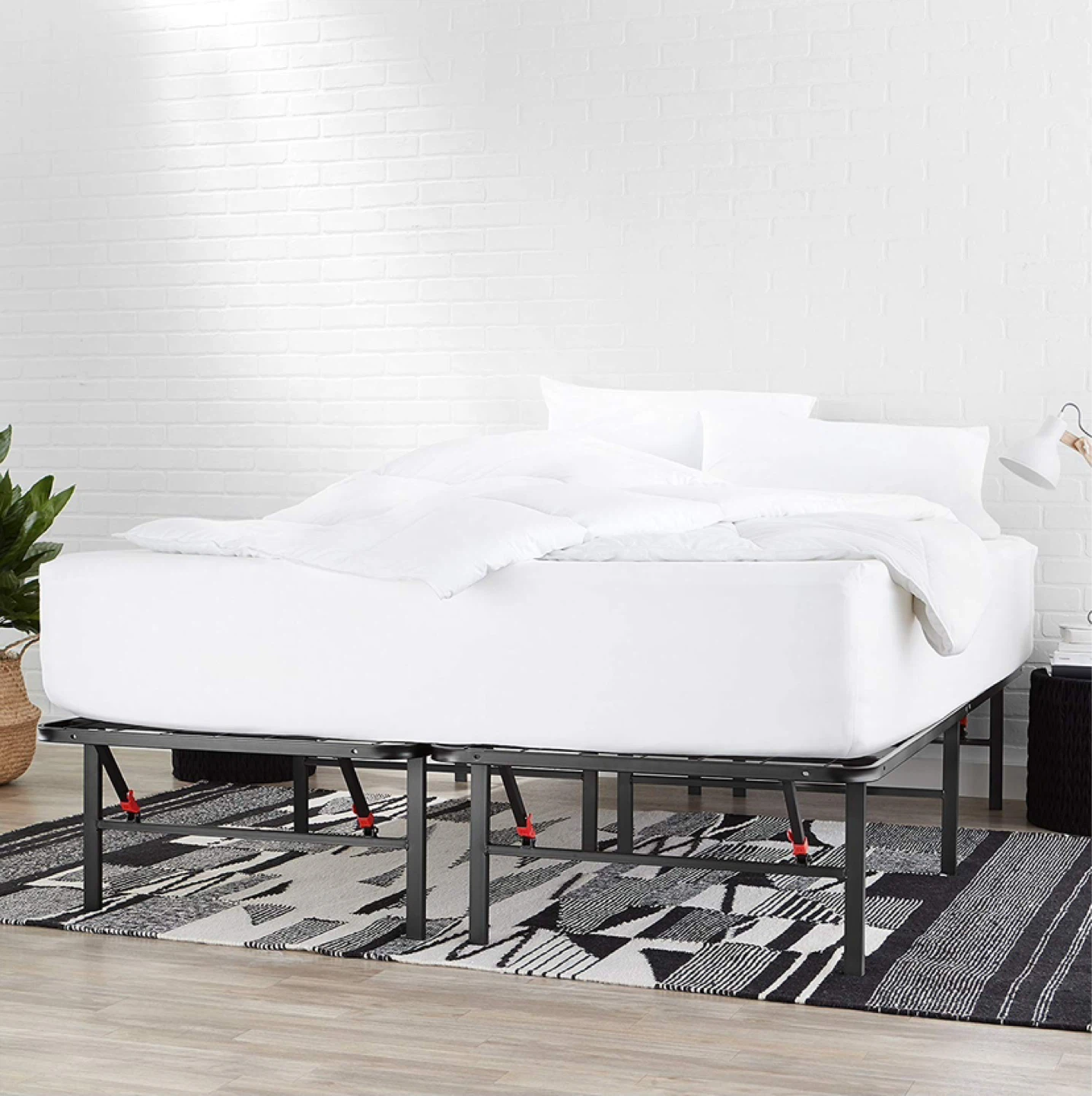 Queen Bed Frame with Storage, Foldable Metal Platform - photo 2